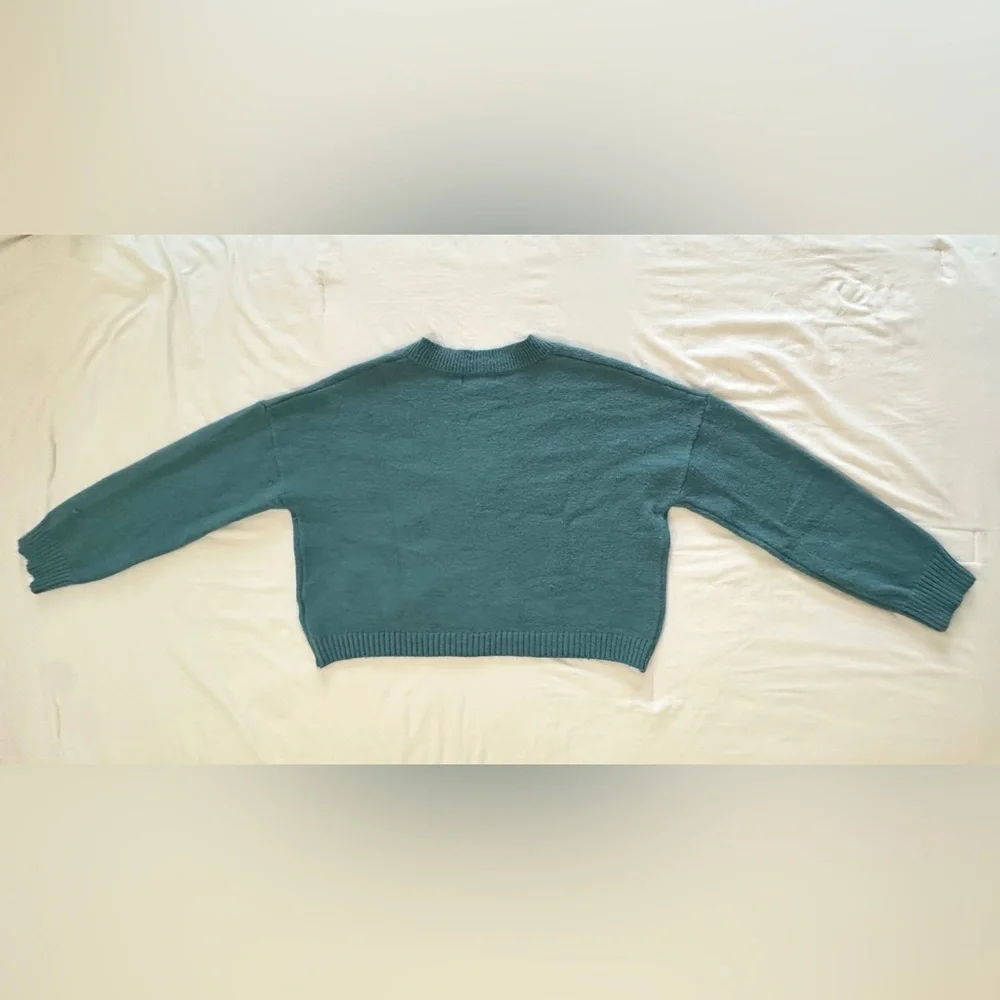 Witty Fox Ditzy Floral Crop Button Cardigan - Green - XL - Picture 10 of 14